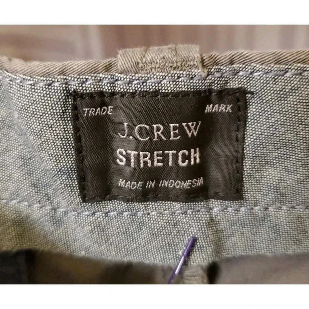 J Crew Chino‎ Shorts Mens 31 Gray Cotton Stretch Flat Front Preppy 9